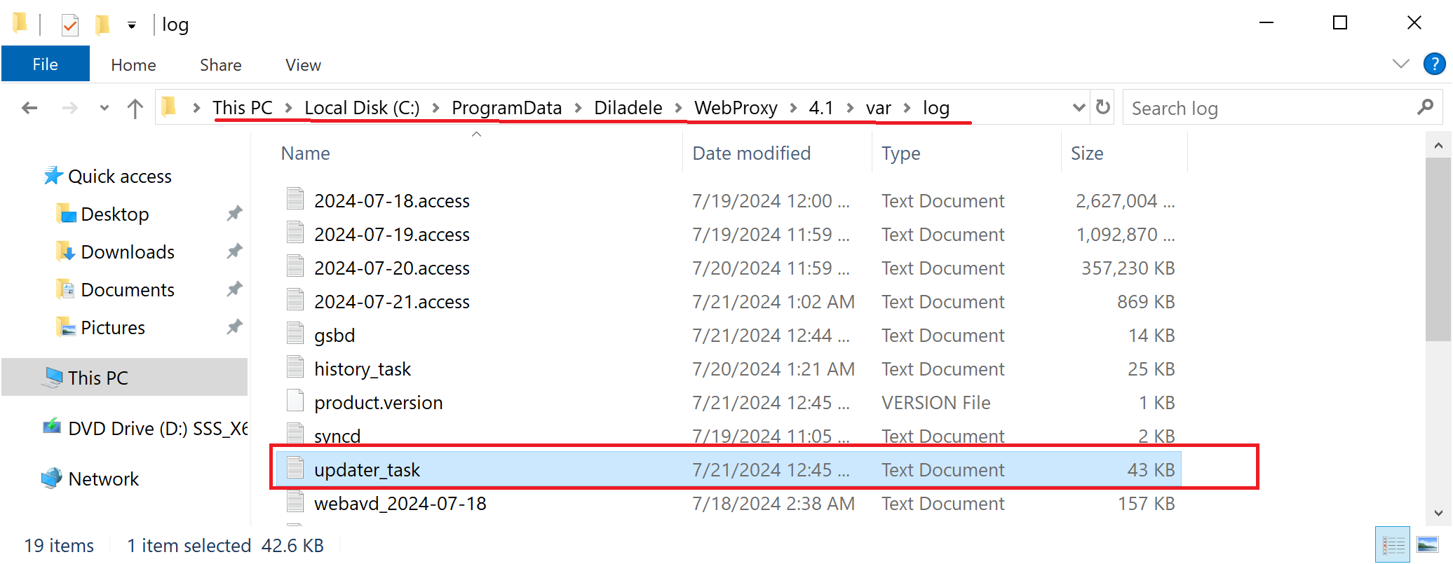 Definition Update Log